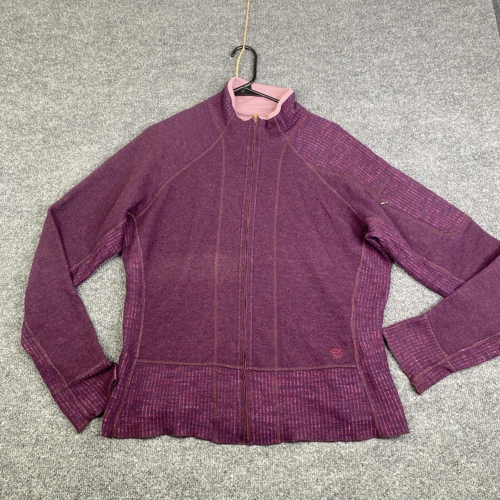 Mountain Hardwear Jacket Womens XL Purple Wool Blend Full Zip Sweater Fleece